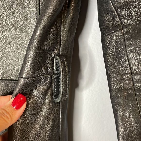 Dana Buchman Women’s Black Leather Jacket Size S - Picture 4 of 6